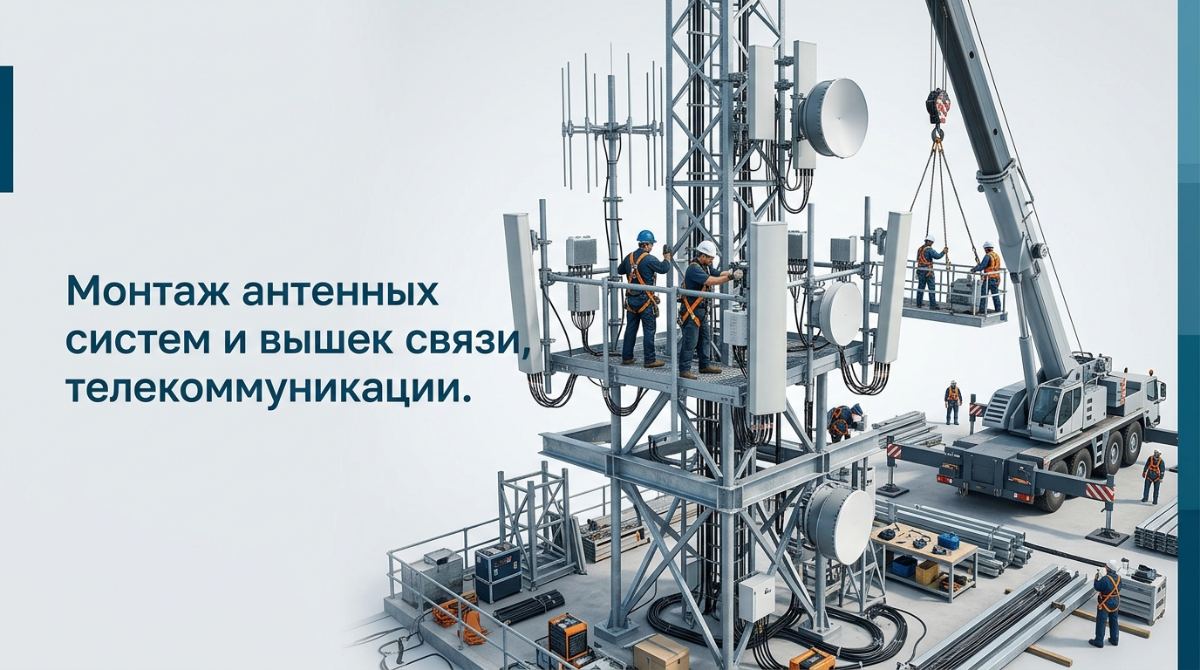 Монтаж антенных систем и вышек связи